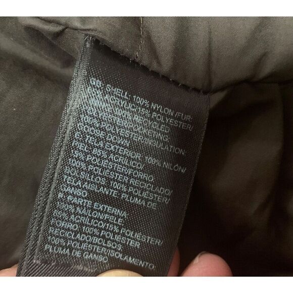 The North Face Brown Hyvent Goose Down Parka LONG JACKET COAT hooded sz small - Picture 9 of 10